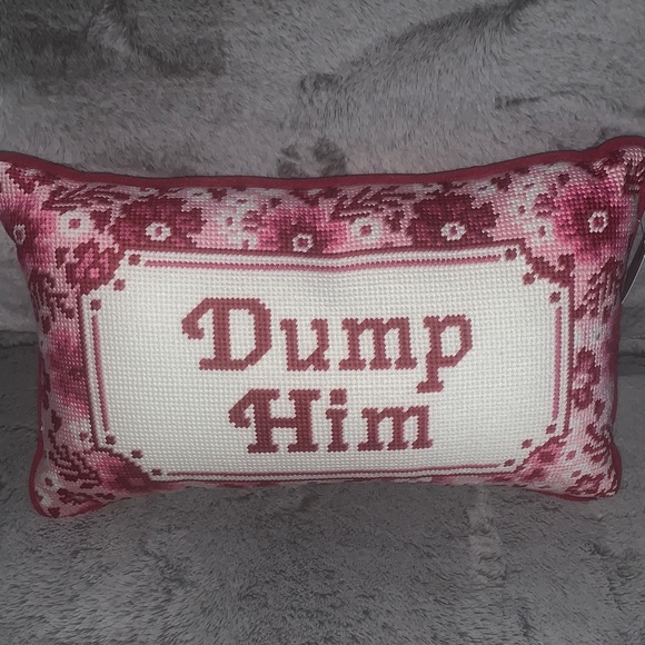 Bouffants And Broken Hearts Other - 🆕- Floral 'Dump Him' Accent Pillow